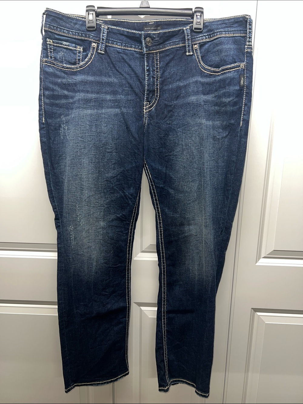 Silver Jeans Co. Suki Straight Distressed Plus Size Jeans 22W L32